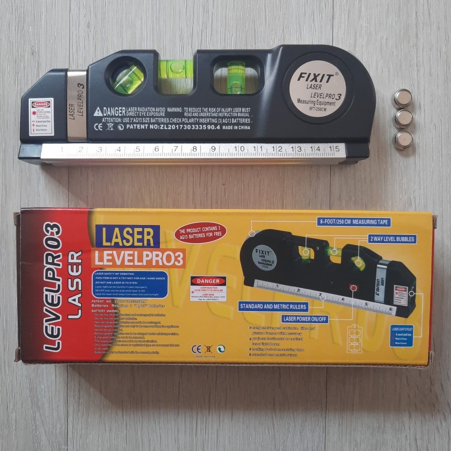 Fixit Level pro 3 ori waterpass meteran laser multi fungsi 250 Cm