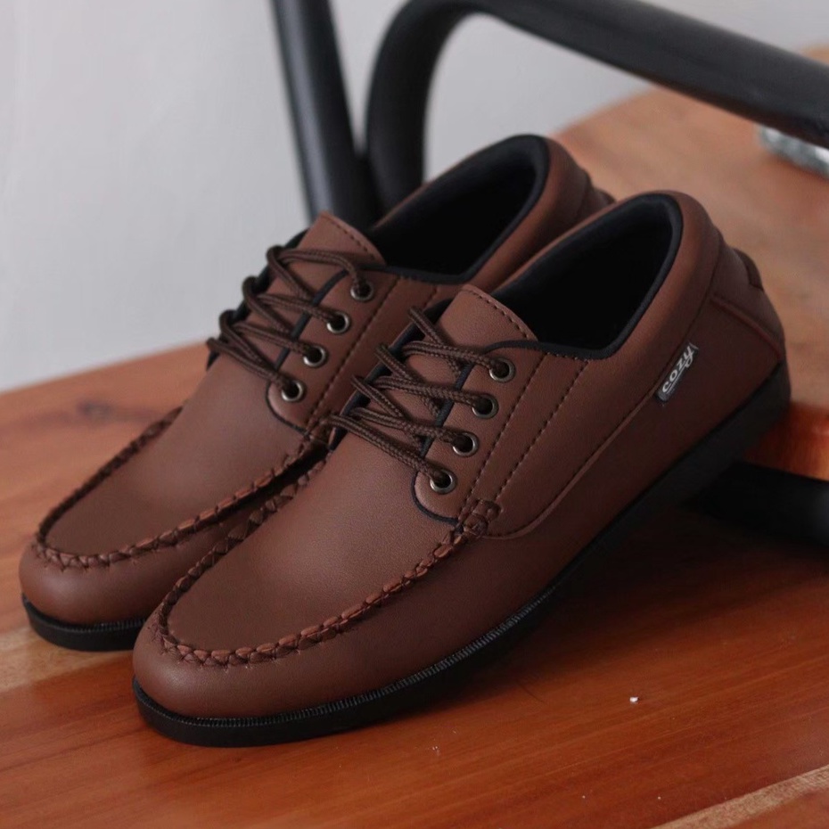 MOSCOW|Sepatu Formal Pantofel Kerja Pria Hitam Original Distro Fashion Simple Kekinian Terbaru