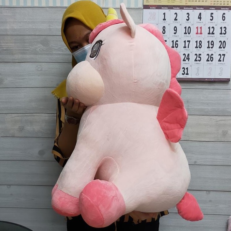 Boneka Sitting Unicorn Size 65cm/boneka soft unicorn/kado ultah unicorn/Boneka Unicorn Jumbo/Boneka Karakter