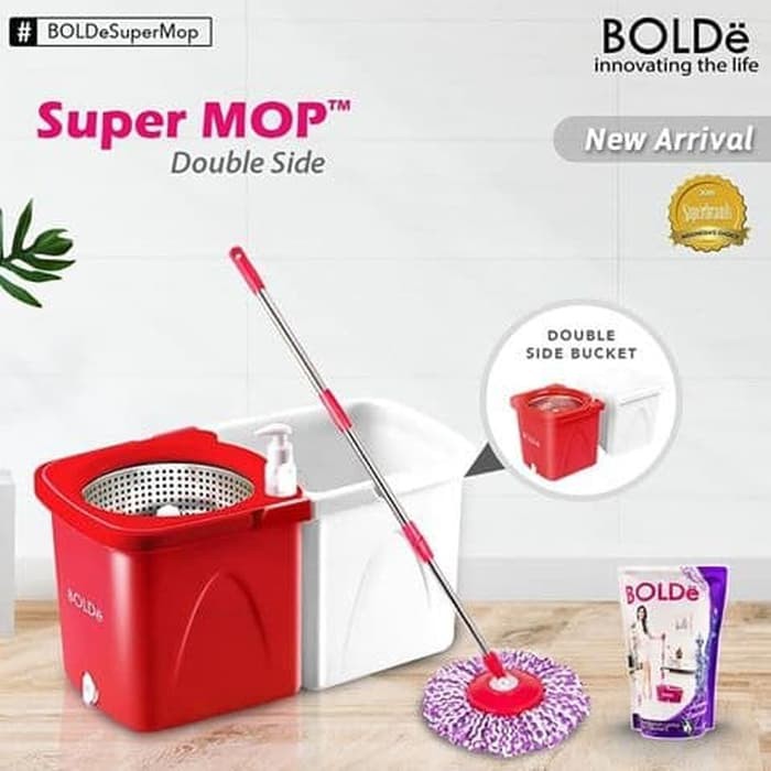 Alat Pel Lantai SUPER MOP BOLDe Double Side - Ember Terpisah original