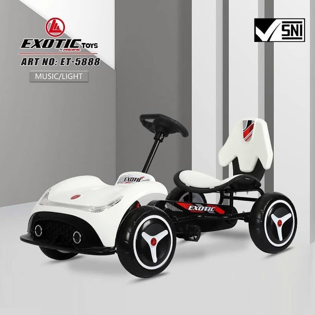 Mainan Anak Exotic ET5888 Go-kart Gowes Musik & Lampu 96cm x 56cm x 25cm Kayuh Tanpa Mesin