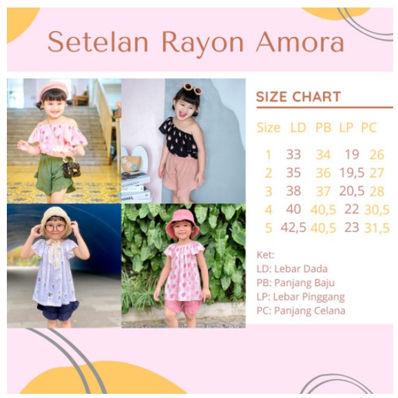 Setelan Pendek Fashion Girl Amora Smilee 1-5 Tahun CBKS SO