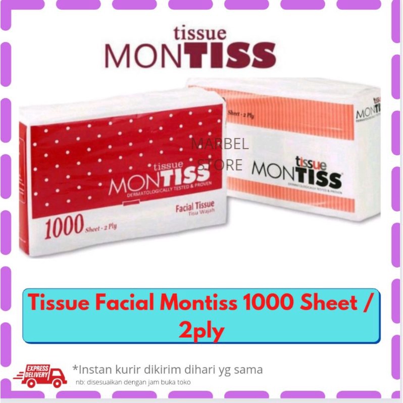 TISSUE TISU TISUE FACIAL MONTISS 1000 sheet / 2ply | BUKAN NICE 900