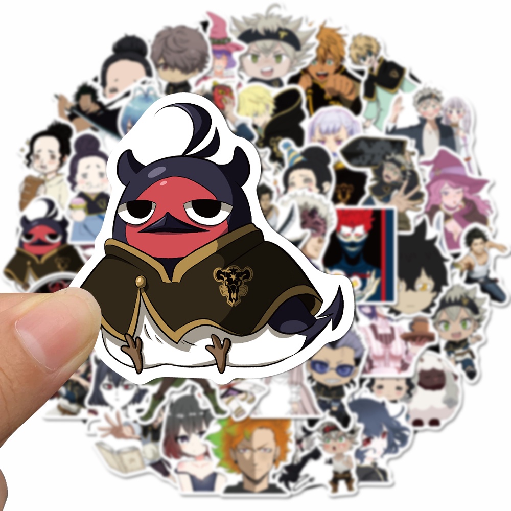 50pcs anime black clover cartoon laptop guitar decoration waterproof stickers