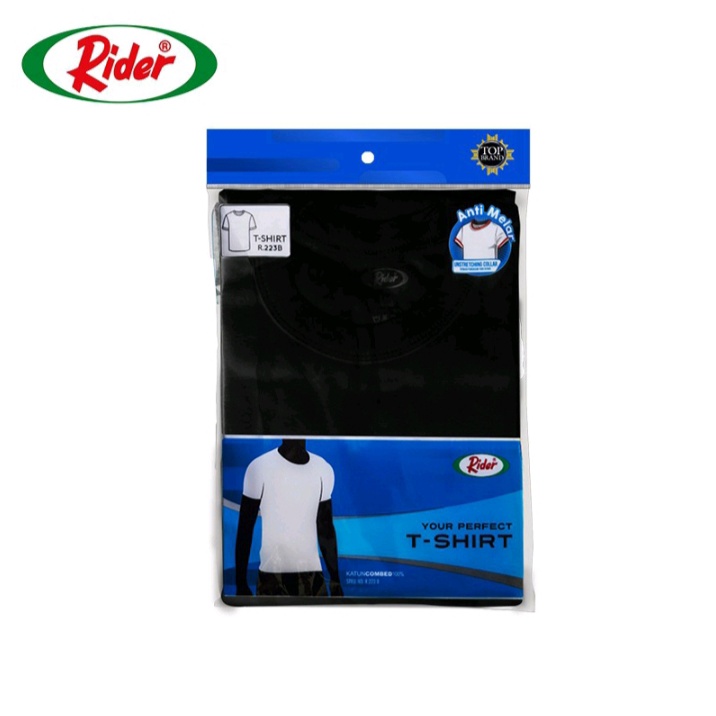 Kaos Dalam Rider Lifestyle Tshirt Man R223BWH Hitam Pcs 1 in 1 Round Neck / Rider Underwear