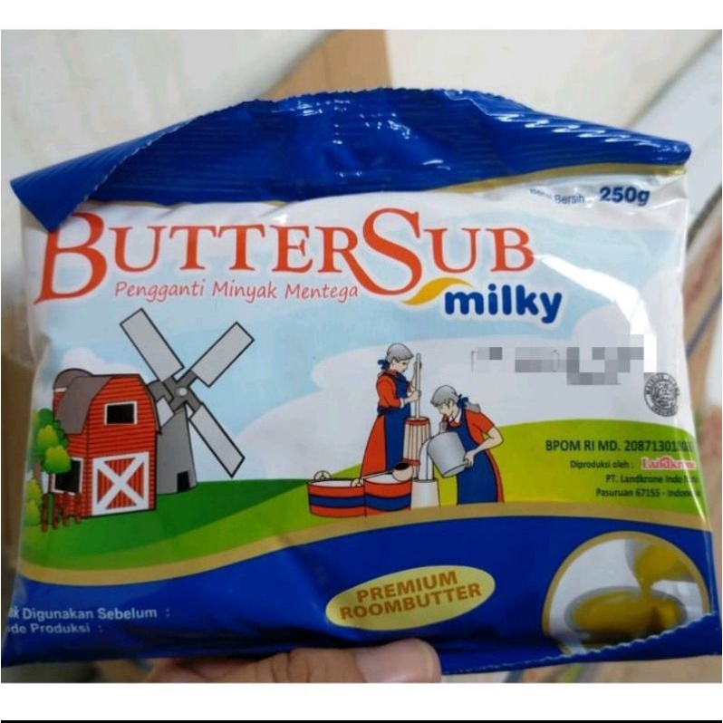 BUTTERSUB MILKY Rasa Susu / Mentega Roombutter Premium / Butter Oil Subtitute 250gr