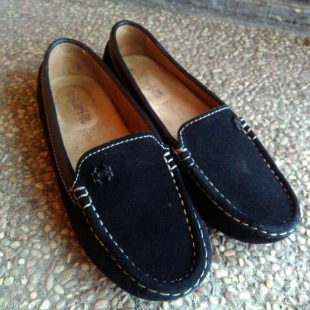 Sepatu Slip-Ons Spyderbilt Leather Hitam size 38