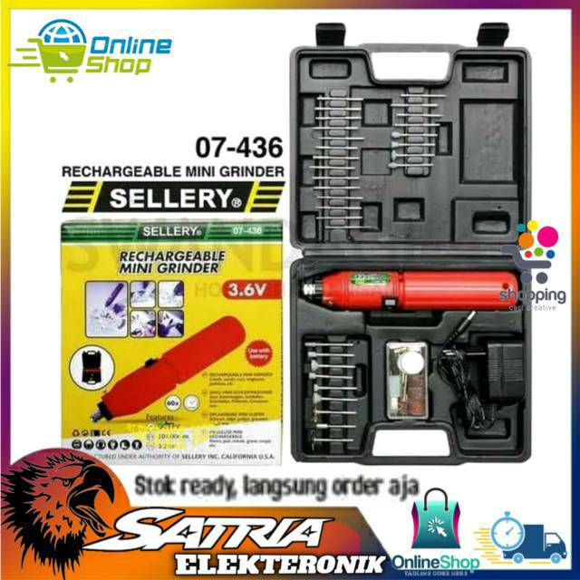 CORDLESS Mini Grinder SELLERY 07-436 18V Gerinda Mini Baterai 18 V