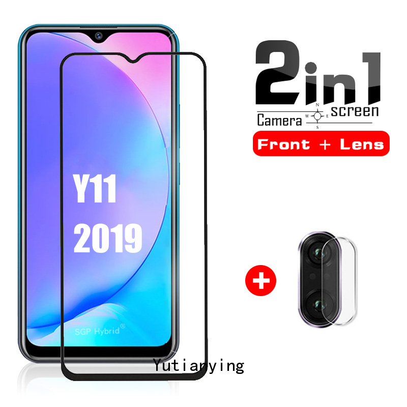 Pelindung Layar Tempered Glass 2 In 1 Untuk Vivo Y30 Y50 Y20I Y30I Y51 2020 Y12 Y11 Y91 Y93 Y95 Y20 Y15 Y12I Y19 V20Se Y91C