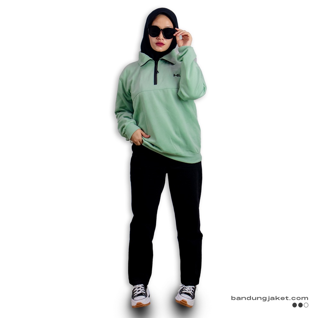 Holyrider Turtleneck Zipper  Emerald &amp; Mint II Sweater kerah tinggi trendy