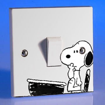 Stiker Tombol Lampu Saklar Lampu Snoopy Dog Wallstiker Wallsticker