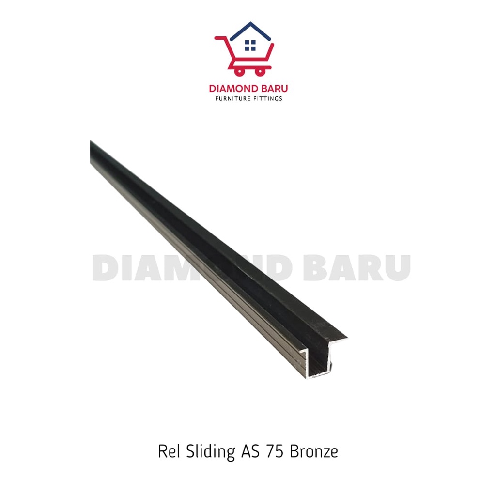 Rel Sliding Pintu Lemari Geser AS 75/ Rel Tanam Aluminium Kayu