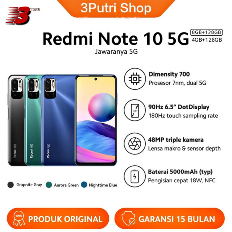 Xiomi Redmi Note 10 5G (4/138Gb) (6/128Gb) Garansi Resmi