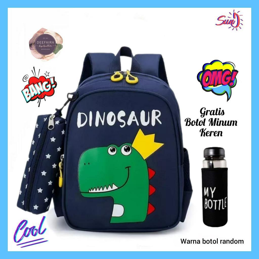 Tas Ransel Anak Laki Laki Terlaris Untuk Sekolah Paud Tk &amp; Sd KD1N0 Gratis Botol Minum Keren