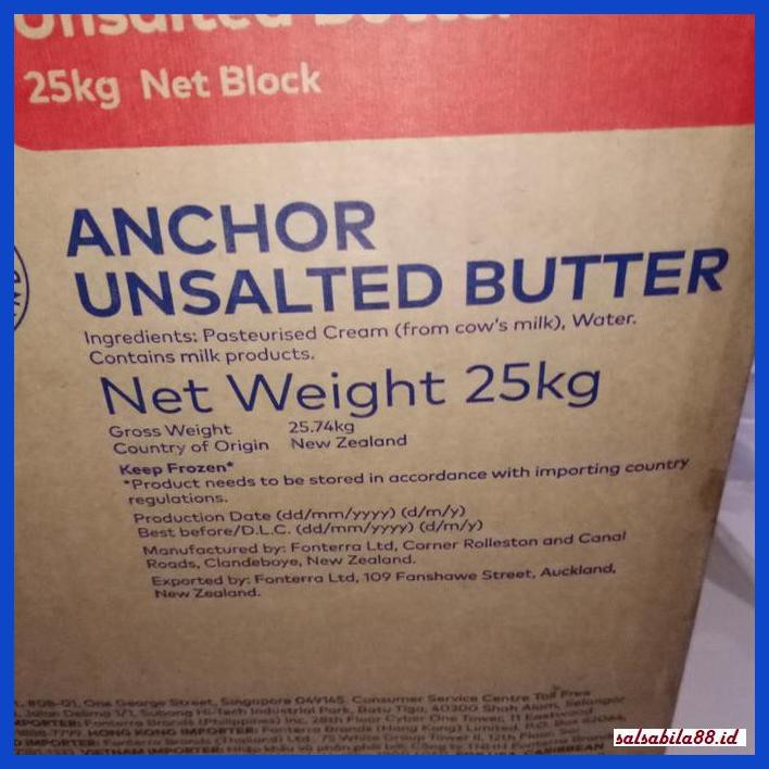 

Rettubagetnem- Butter Unsalted Anchor Kemasan Repack 250Gr -Asli-Slii.