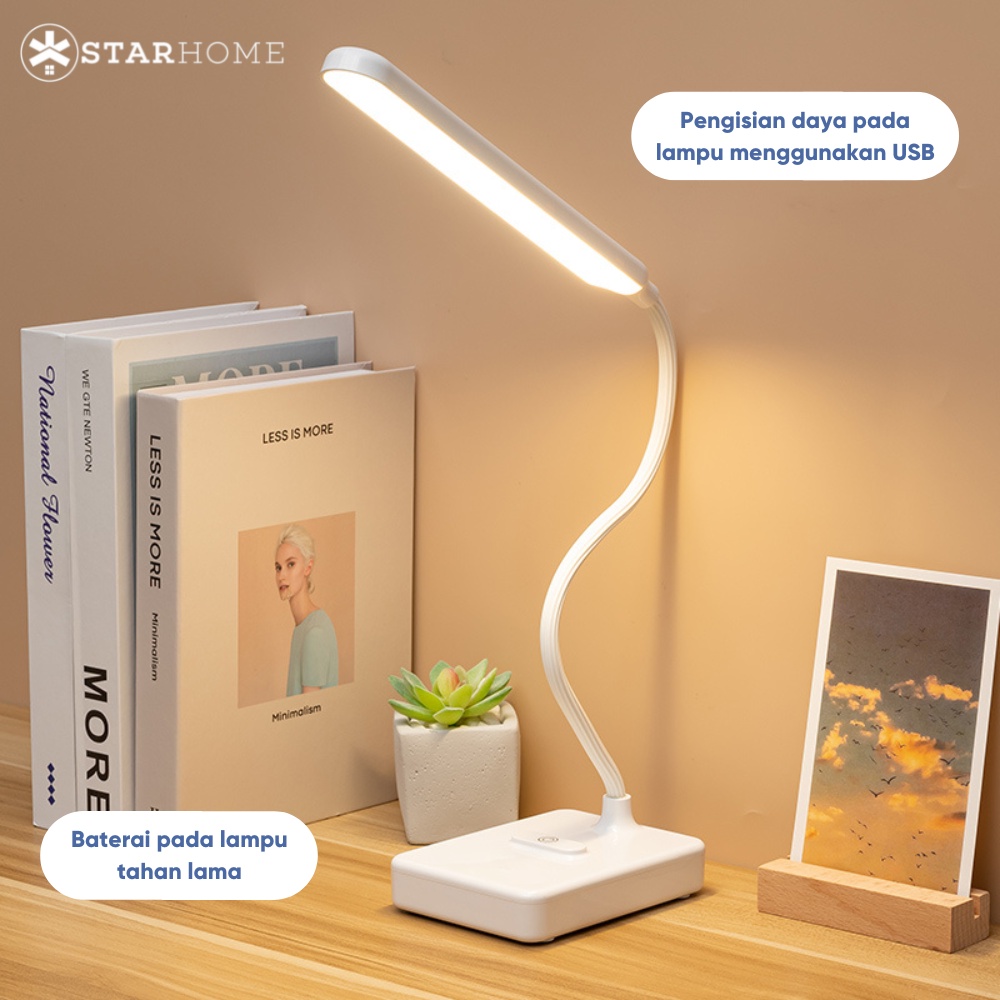 Lampu Meja LED Desk Lamp Lampu Belajar Lampu Meja Lampu Baca 3 Warna Lampu Emergency Lampu 1901