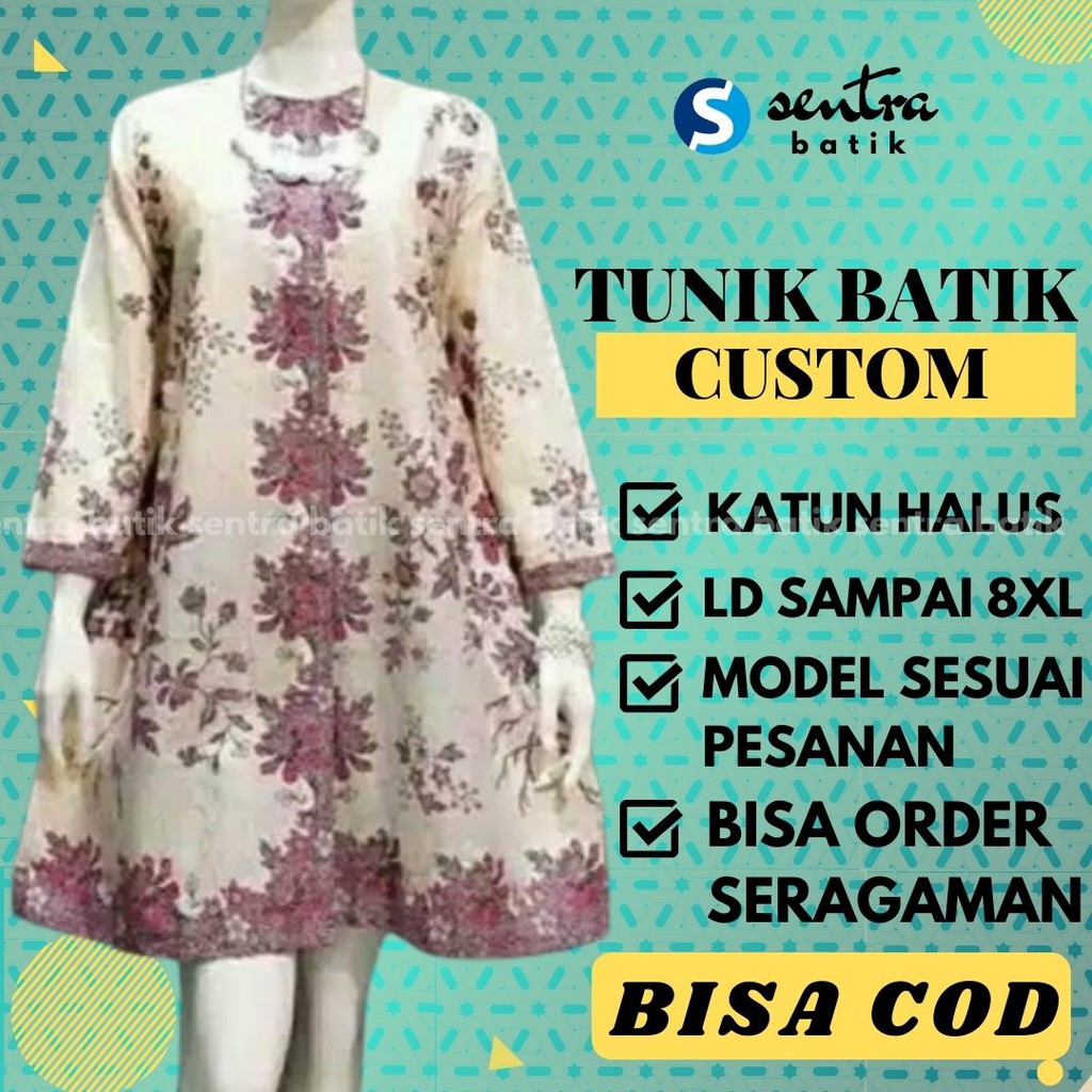 ATASAN TUNIK BATIK WANITA MODERN BATIK KERJA WANITA DRESS BATIK WANITA MODERN BERKWALITAS JUMBO