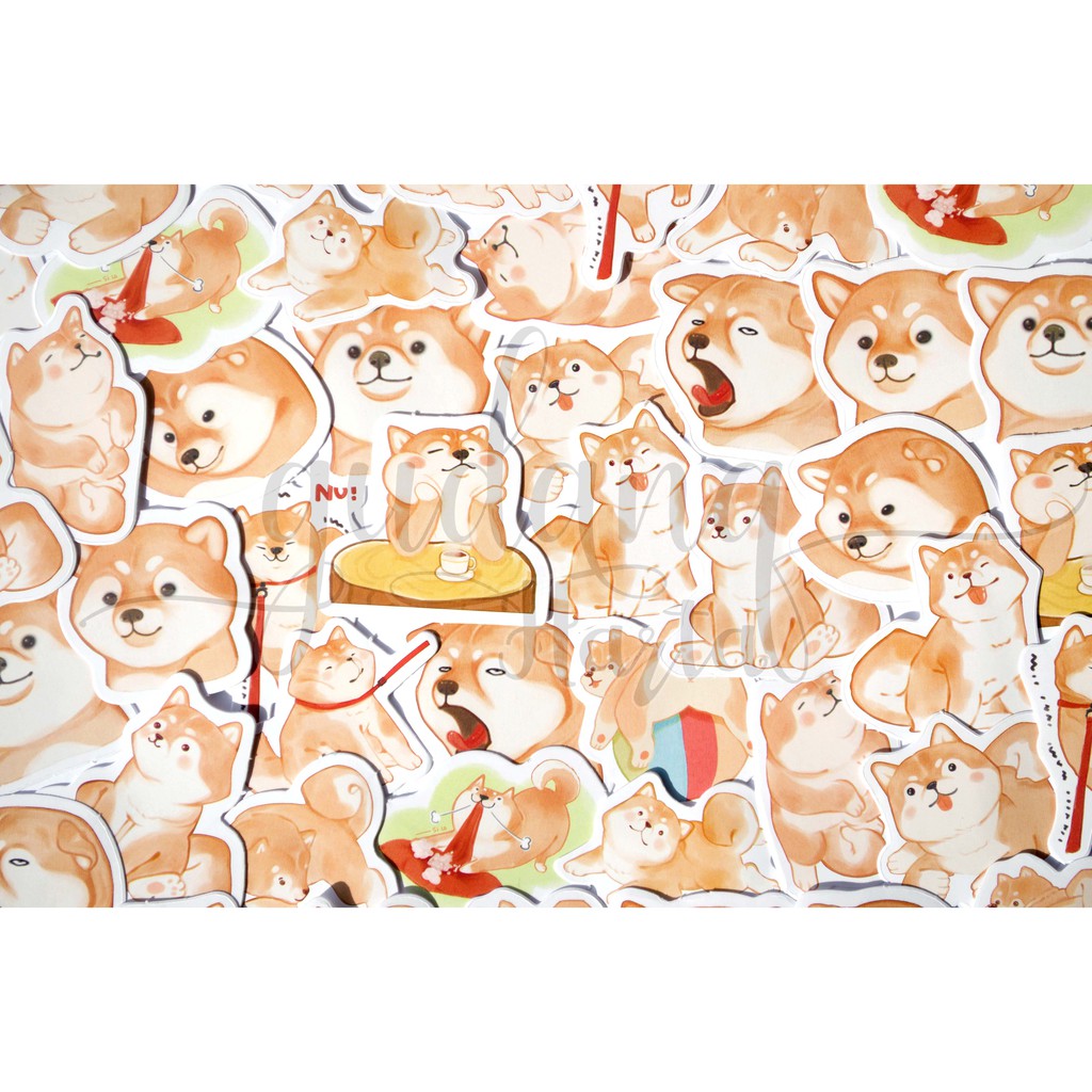 Stiker Cute Shiba Inu Sticker Motif Hewan Anjing Lucu DIY Scrapbook GH 303731