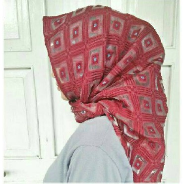 PROMO jilbab segiempat Bawal Kotak / Segiempat ruby bawal kotak / Rubiah bawah kotak