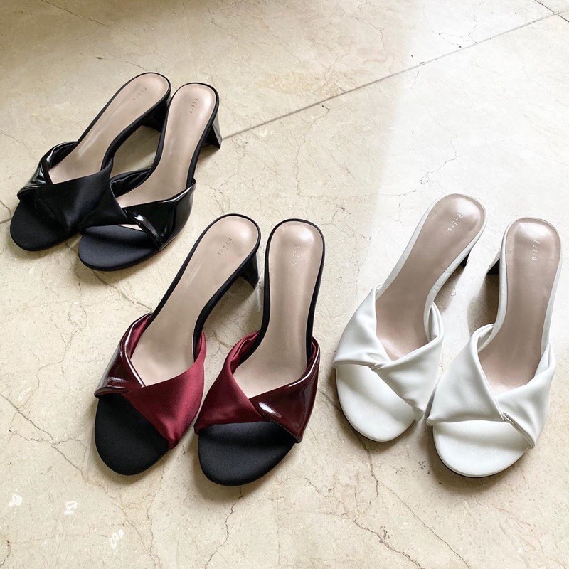 Sandal Heels Satin Mules Pedro