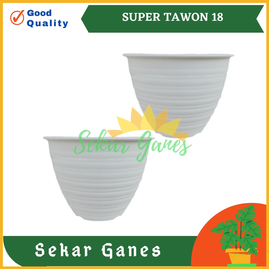 Pot Super Tawon 18 Cm Putih By Garden Of Love Pot Tawon 18 Putih Mirip Pot Tawon Pirus 15 18 20 24