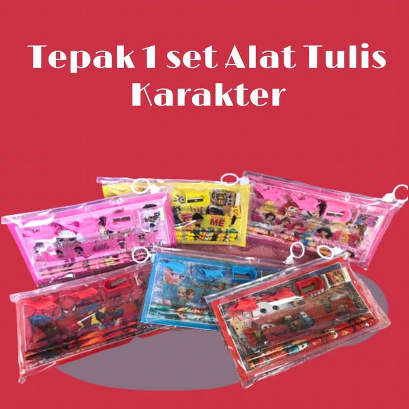 

Tepak 1 Set Alat Tulis Karakter / Tempat Pensil / Tepak Plastik /Paket Alat Tulis