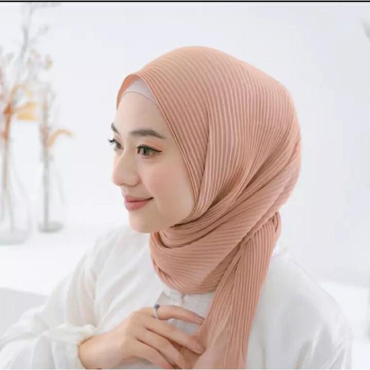 Pashmina plisket ceruty babydoll / hijab trend masakini / hijab pashmina plisket / jilbab pashmina p