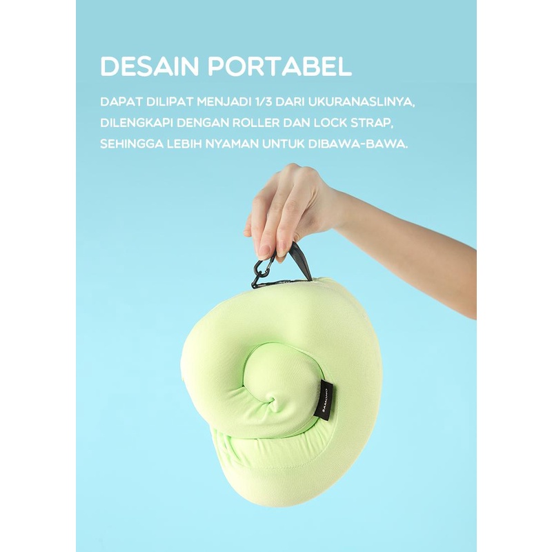 SNP003 SAMONO BONBOX  Bantal Leher Travel Multifungsi 2 in 1 Bantal U 360° dengan Kancing Neck Pillow Dewasa dan Anak