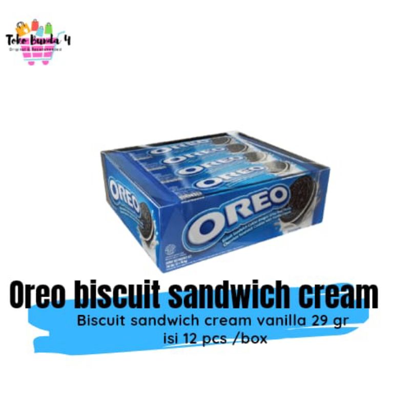 

oreo Sandwich cream| oreo sandwich cream coklat | oreo sandwich cream vanila box isi 12pcs