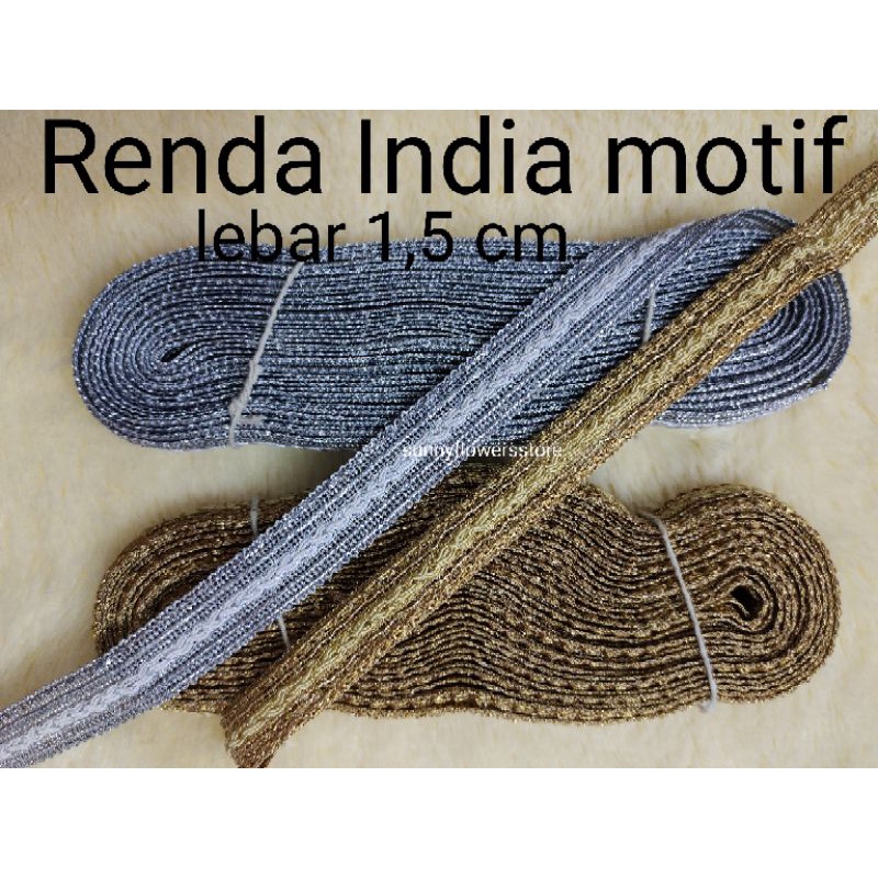 RENDA INDIA MOTIF 1997 LEBAR 1,5 CM ISI 10 YARD