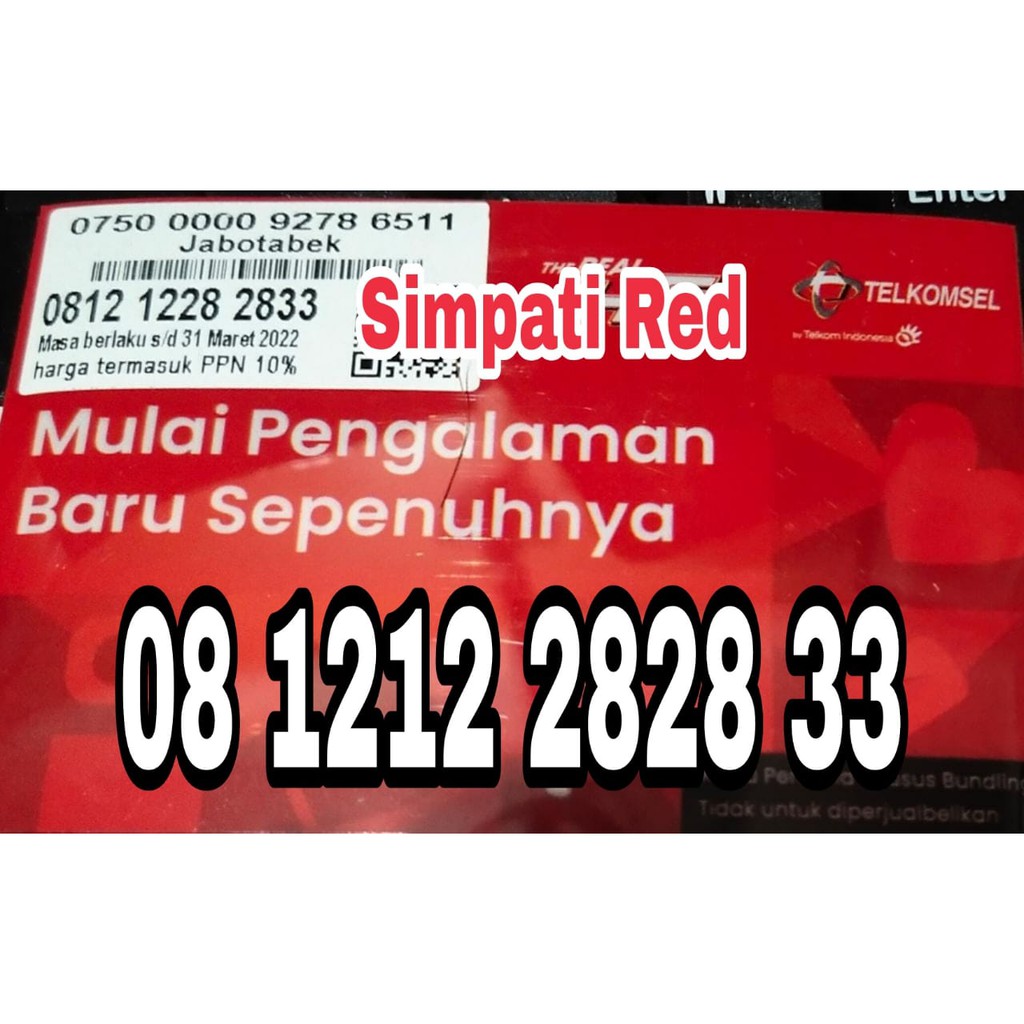 Nomor Cantik seri 1212 2828 Perdana Simpati RED 4G dari Telkomsel