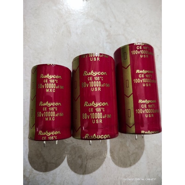 elco rubycon merah original 50v 10000uf