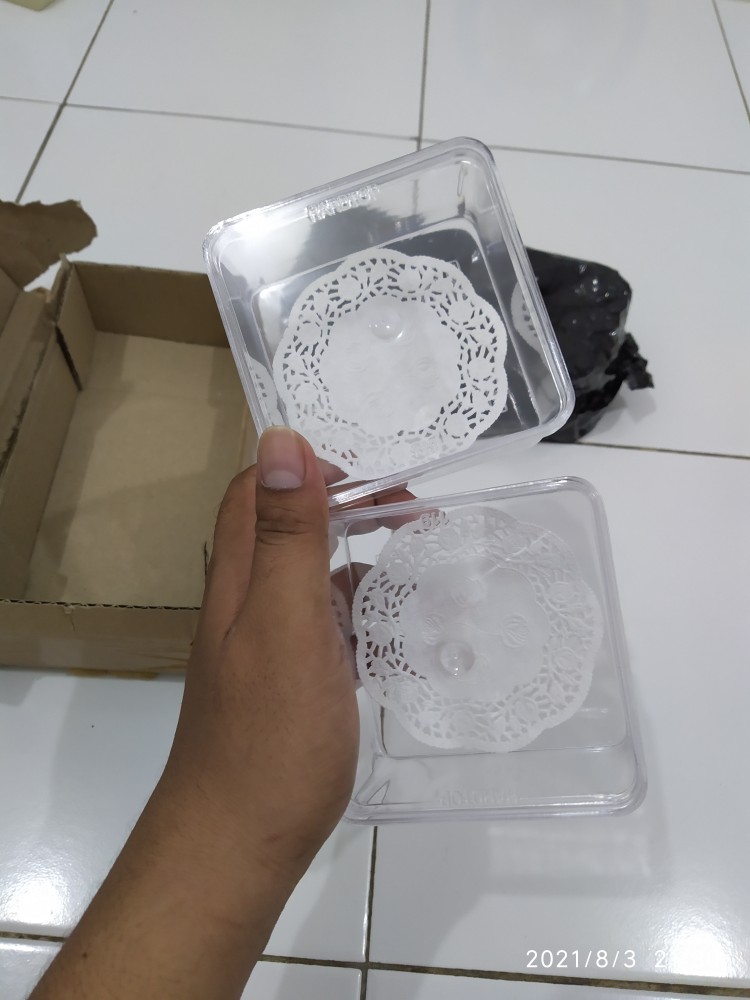 Eceran Kotak Kosong Dessert Box Tiramisu Cup Puding Kotak 9x9x5cm Minimum Beli 4 Kotak