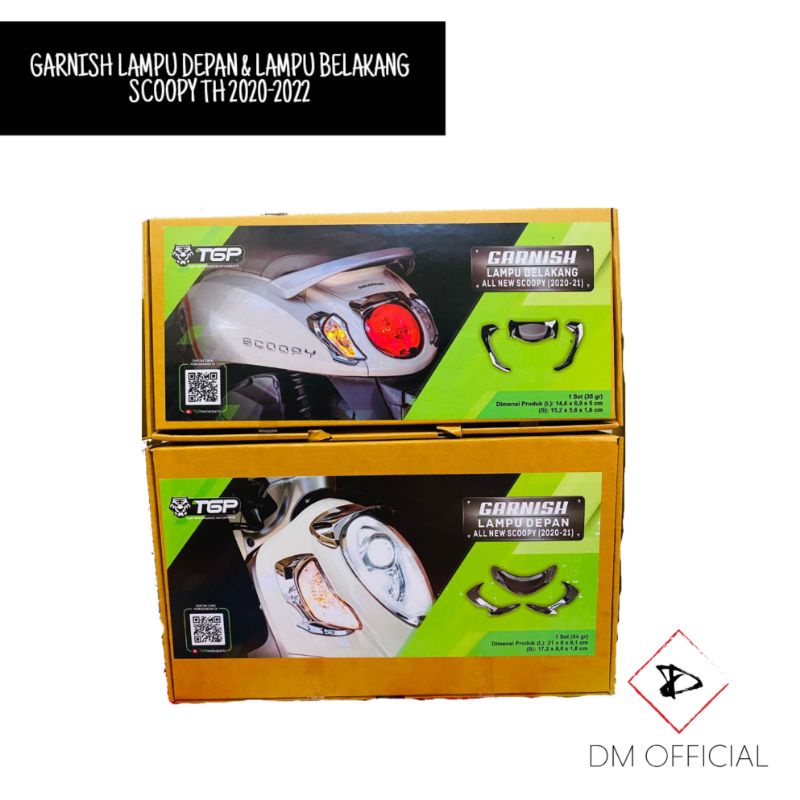 GARNISH LAMPU SEIN DEPAN & LAMPU SEIN BELAKANG SCOOPY TH 2020-2022 • HIASAN VARIASI LAMPU DEPAN & LA