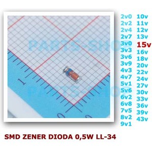 15v Dioda Zener 0,5w Diode 15 v 1/2W 1/2 0.5 0,5 w SMD LL34