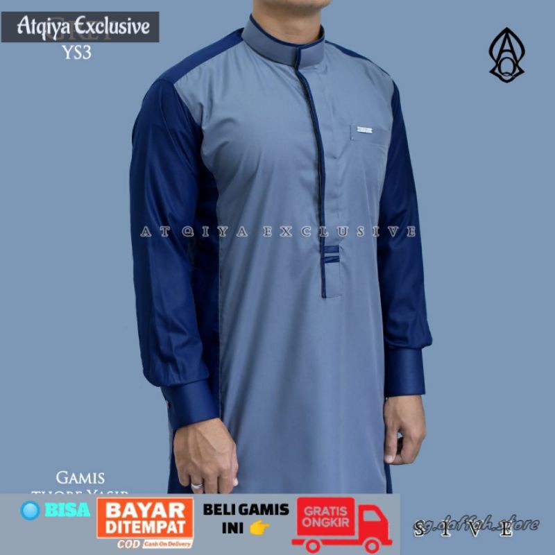Gamis ATQIYA THOBE YASIR / Gamis Atqiya Terbaru / Gamis Slimfit / Jubah Pria Dewasa / Gamis Elegan