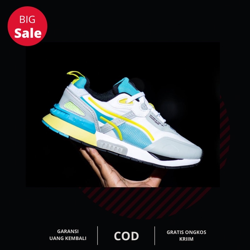 PUMA MIRAGE GREY BLUE NEON || SEPATU PUMA 100% ORIGINAL