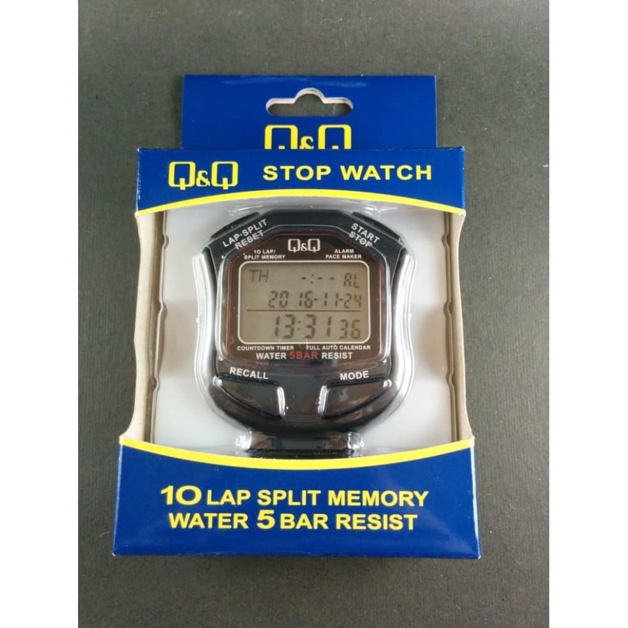 STOPWATCH Pengukur Waktu 10-LAP Original Q&amp;Q QnQ QQ HS45 Series