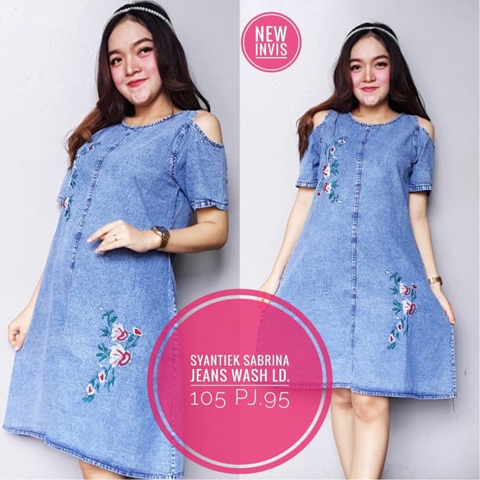 PROMO  BAJU ATASAN JEANS WANITA KULIAH  tunik jeans high quality adidas ring