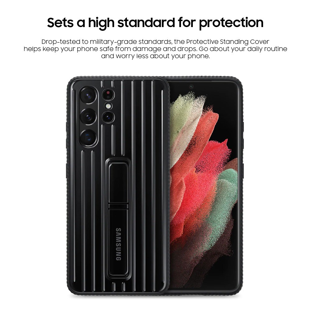 Casing Samsung Protective Standing Cover S21 S21+ Plus Ultra Hard Case Stand Kesing Murah ORIGINAL