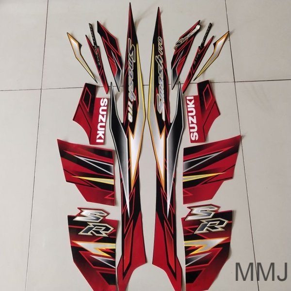 Striping Suzuki smash sr 110 2010 hitam merah