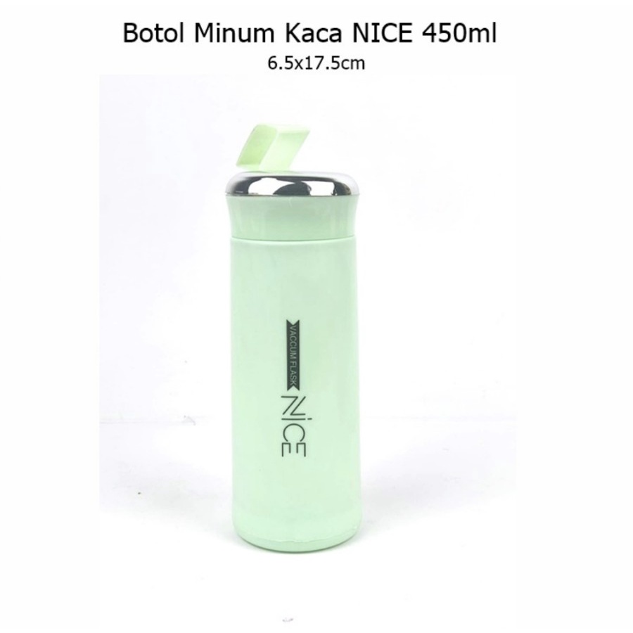 BOTOL MINUM KACA TERMOS NICE &amp; ANIMALS BOTOL MINUM NICE IMPORT 400ML TERMOS KACA TERMURAH - BC