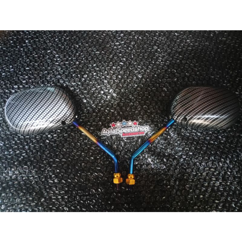 Spion Kaca Spion Karbon Twotone Yamaha Mio-Jupiter-Nmax-Lexi-Mio M3-Mio J-Rx King dan kawanya
