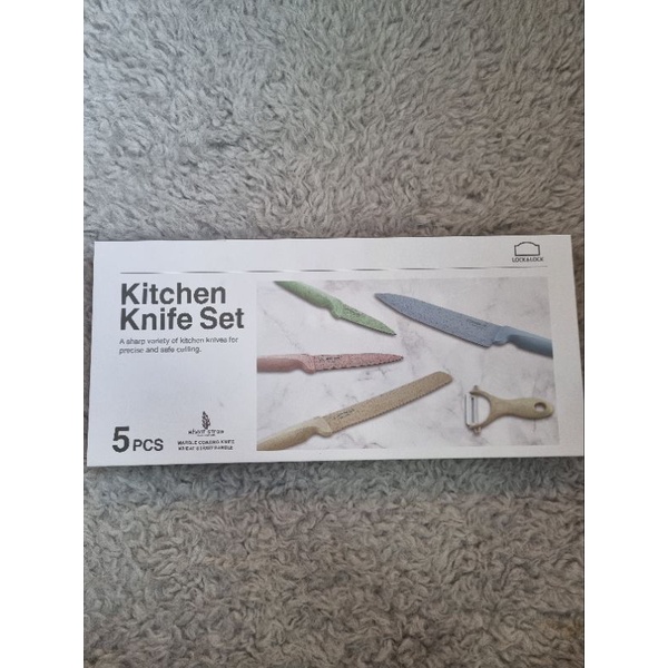 LOCK & LOCK KITCHEN KNIFE SET KITCHENWARE 5 PCS SET LOCKNLOCK LOCK N LOCK PASTEL DAPUR