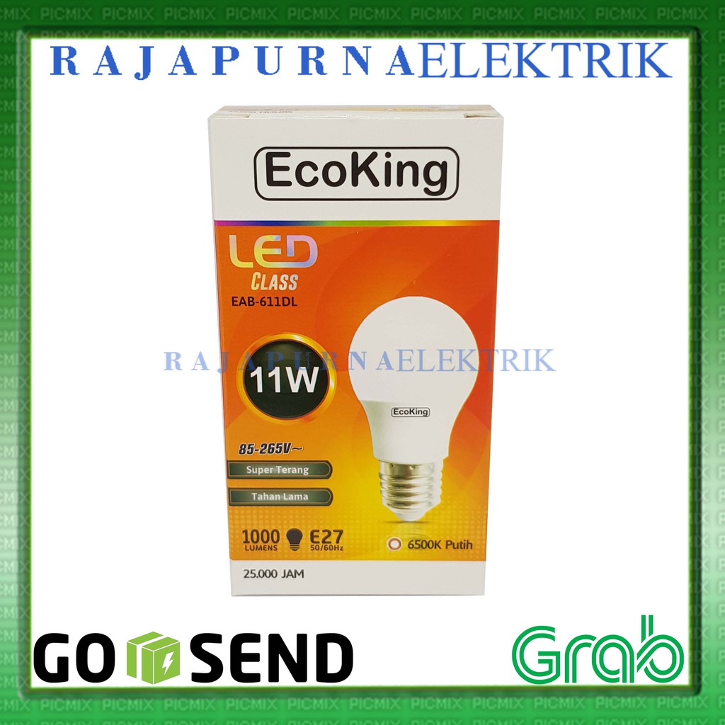 LAMPU LED 11W - 11 watt ECOKING SUPER TERANG - TAHAN LAMA (PAKET 10Pcs)