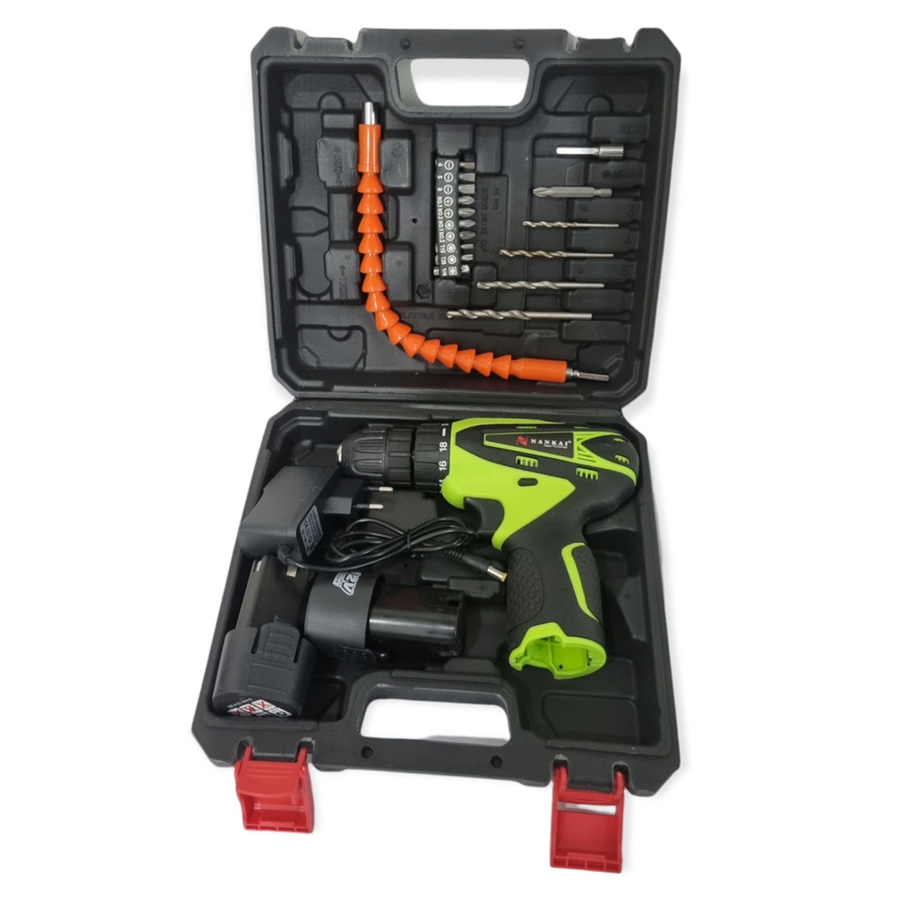 BOR CORDLESS TERMURAH Mesin Bor Cordles Batre 12V NANKAI Cordless Drill Set Mata Bor Besi Mesin Bor 
