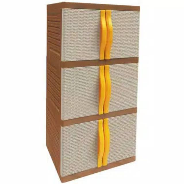 LEMARI PLASTIK 3 SUSUN LEMARI 3 SUSUN DRAWER LOKER CABINET RAK SUSUN LEMARI ANAK RAK PLASTIK