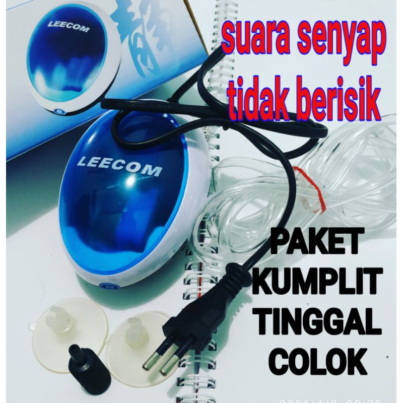 Aerator pompa udara aquarium anti berisik super silent leecom AU 312 paket lengkap siap pakai