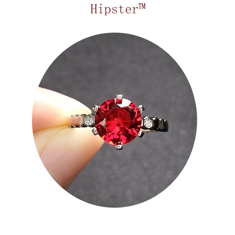 Best-Selling Fashion Luxury Temperament Inlaid Ruby Ring