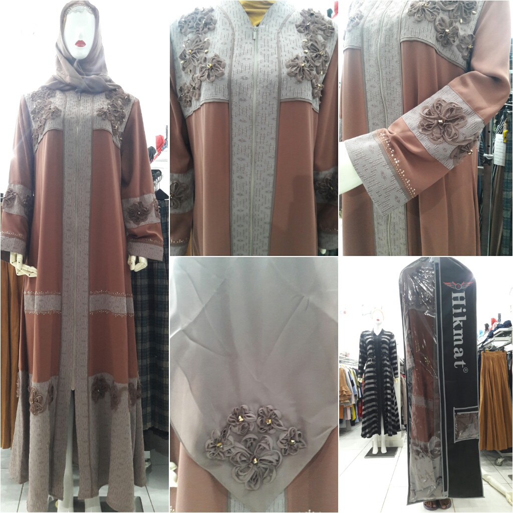 Abaya Hikmat A6647 Fashion Muslim Dress Gaun Muslimah Shopee Indonesia
